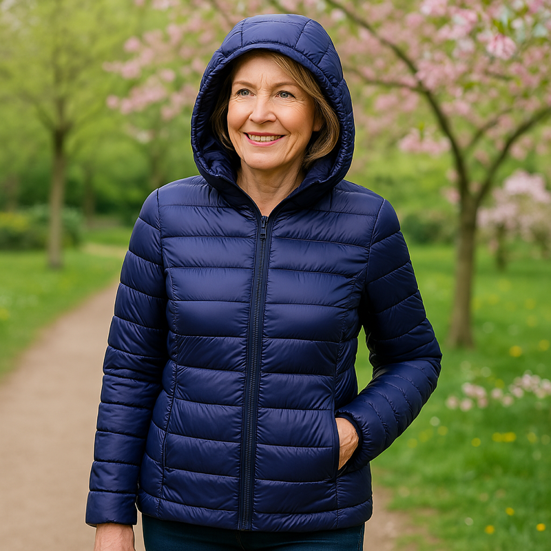 Astrid™ | Navy Blue Jacket with Hood