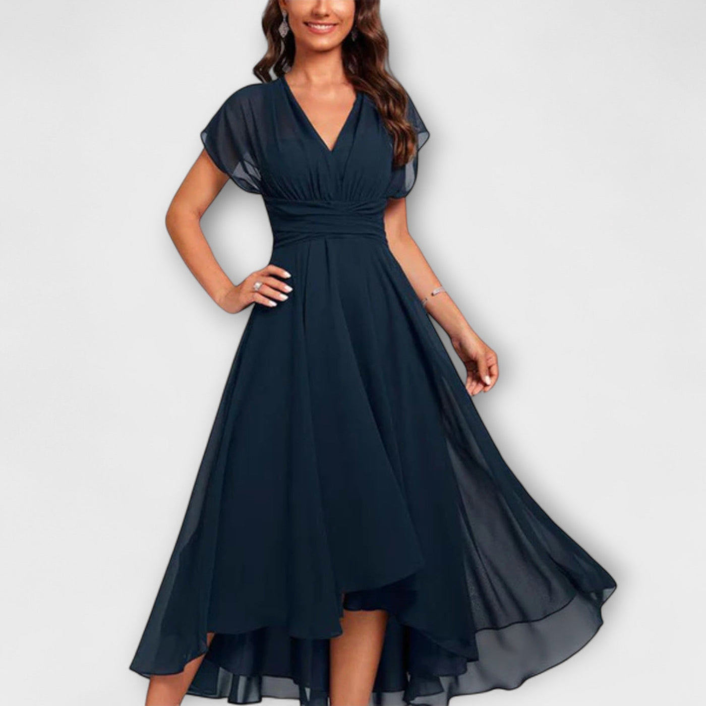 Jake | Flowing Evening Dress with V-Neck
