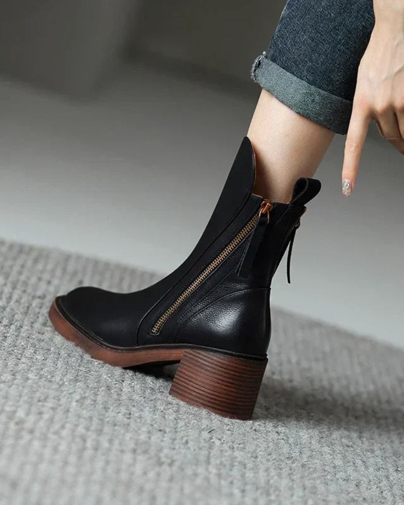 Angel | Leather boot With Comfortable Heel