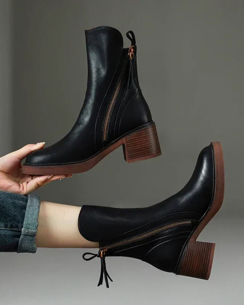 Angel | Leather boot With Comfortable Heel
