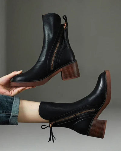 Angel | Leather boot With Comfortable Heel