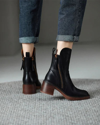 Angel | Leather boot With Comfortable Heel
