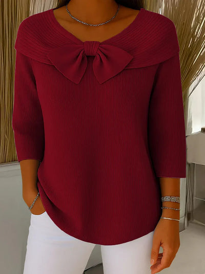 Serenna – Sweater with Bow and Round Neckline