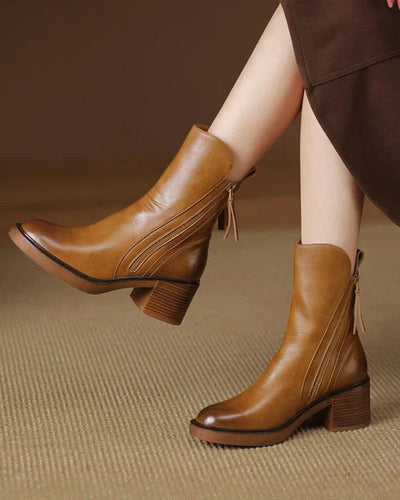 Angel | Leather boot With Comfortable Heel