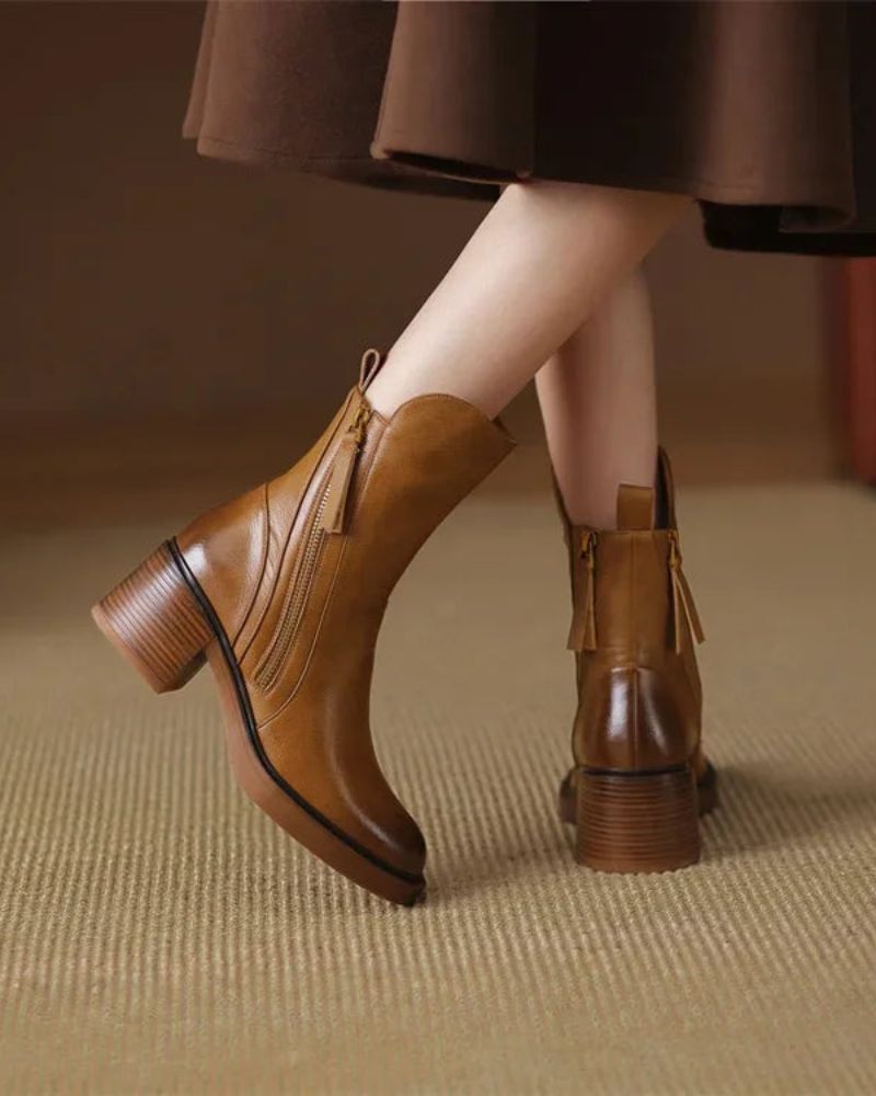 Angel | Leather boot With Comfortable Heel