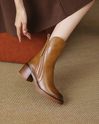 Angel | Leather boot With Comfortable Heel