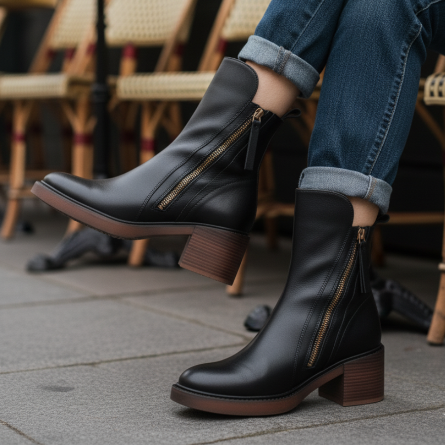 Angel | Leather boot With Comfortable Heel