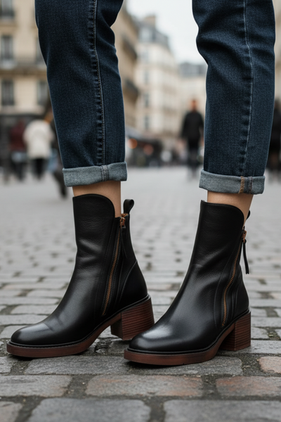 Angel | Leather boot With Comfortable Heel