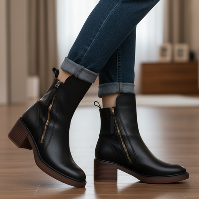 Angel | Leather boot With Comfortable Heel
