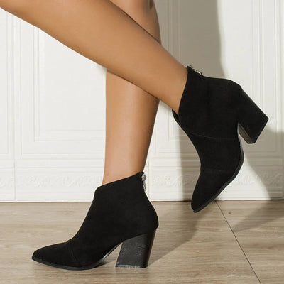 Hailey | Pointed Ankle Boot With Suede Effect
