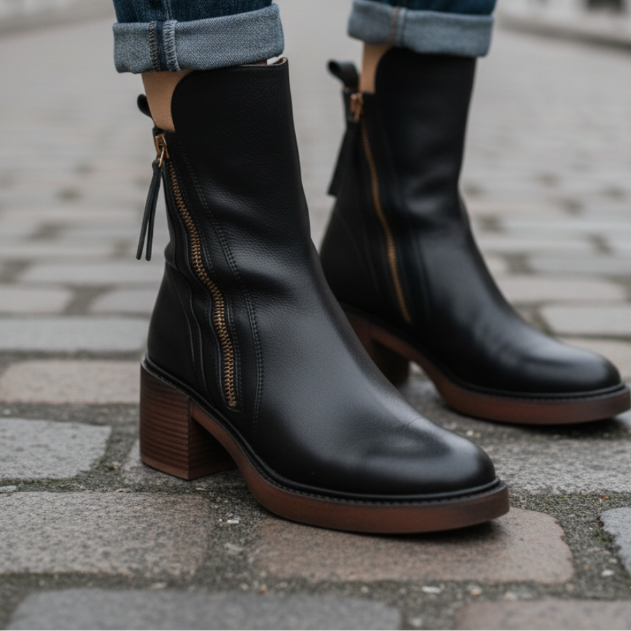 Angel | Leather boot With Comfortable Heel