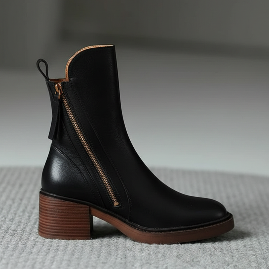 Angel | Leather boot With Comfortable Heel