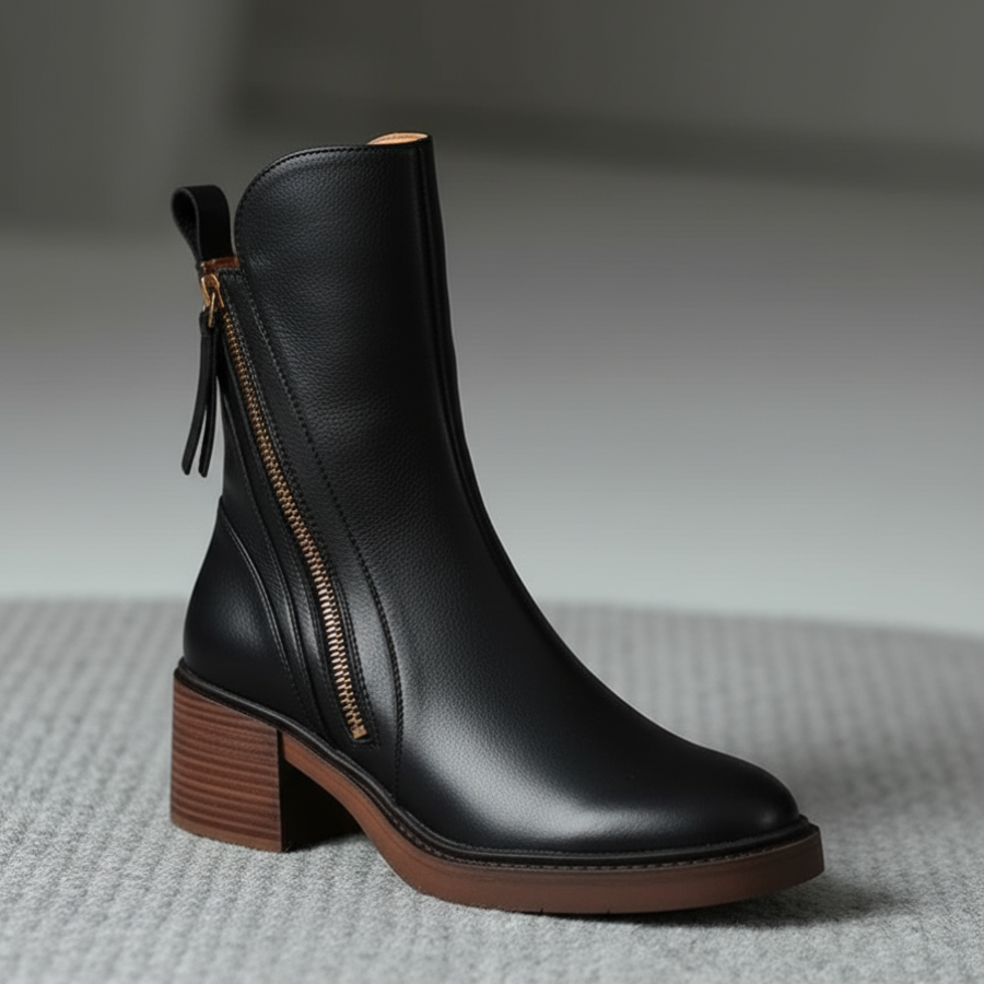 Angel | Leather boot With Comfortable Heel