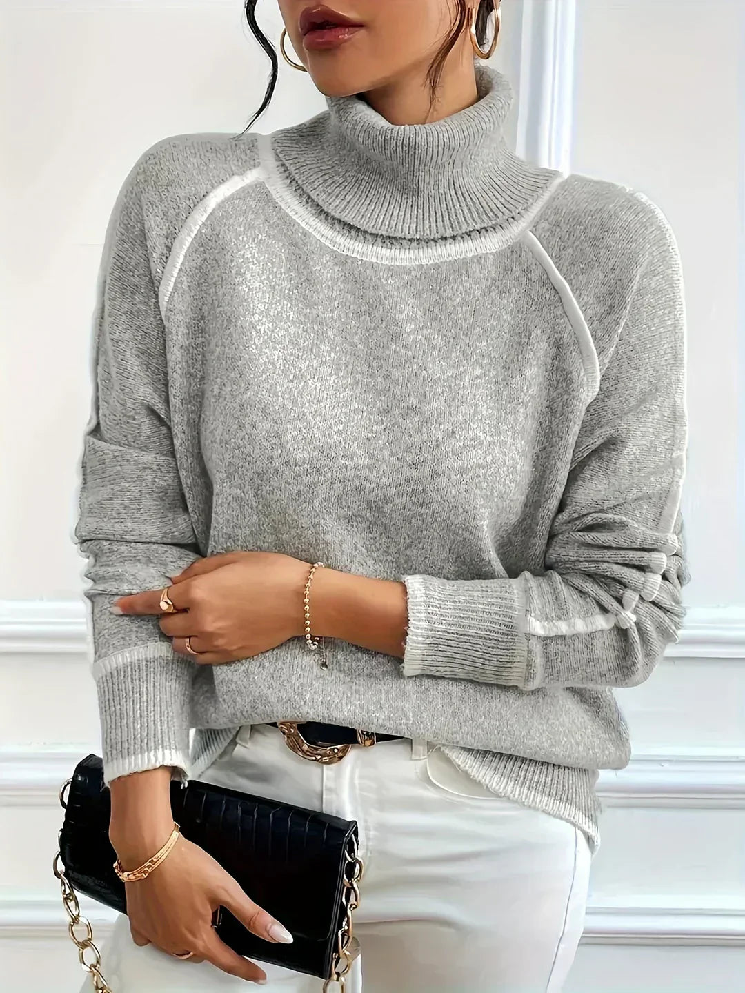 Elle - Cozy turtleneck sweater for women