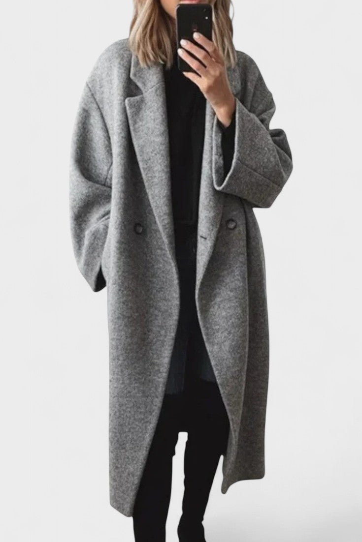 Ditte™ | Long wool coat in timeless design