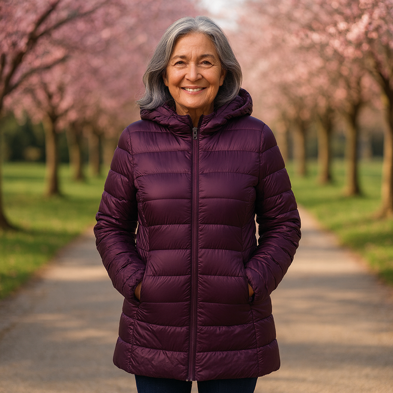 Astrid™ | Elegant Wine Red Long Jacket