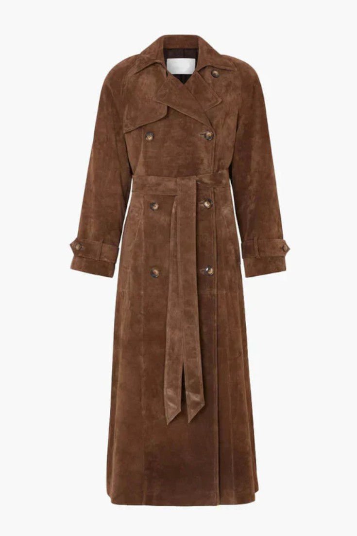 Mille™ | Elegant Suede Trench Coat