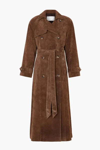 Mille™ | Elegant Suede Trench Coat