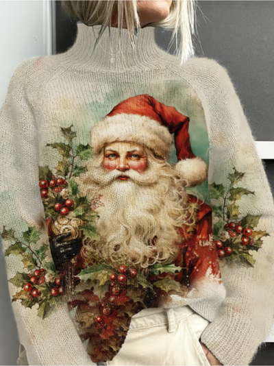 Lina - Christmas Sweater with Vintage Santa