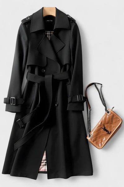 Saara™ | Elegant coat with waist belt
