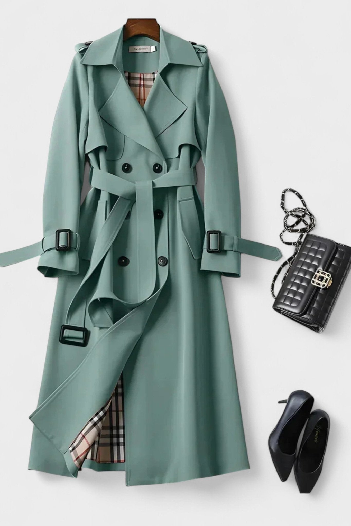 Saara™ | Elegant coat with waist belt