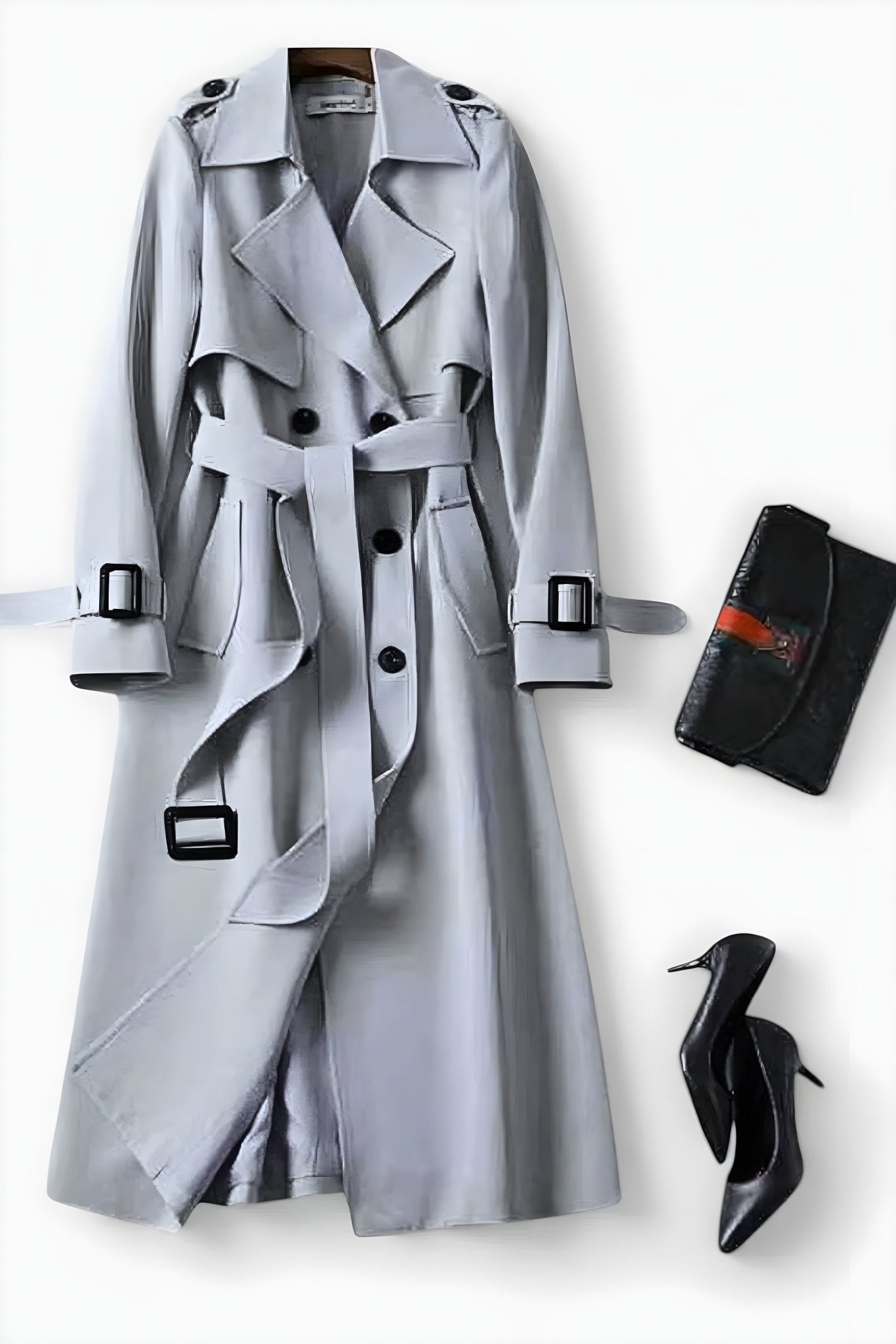 Saara™ | Elegant coat with waist belt