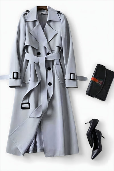 Saara™ | Elegant coat with waist belt