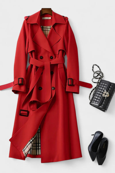 Saara™ | Elegant coat with waist belt