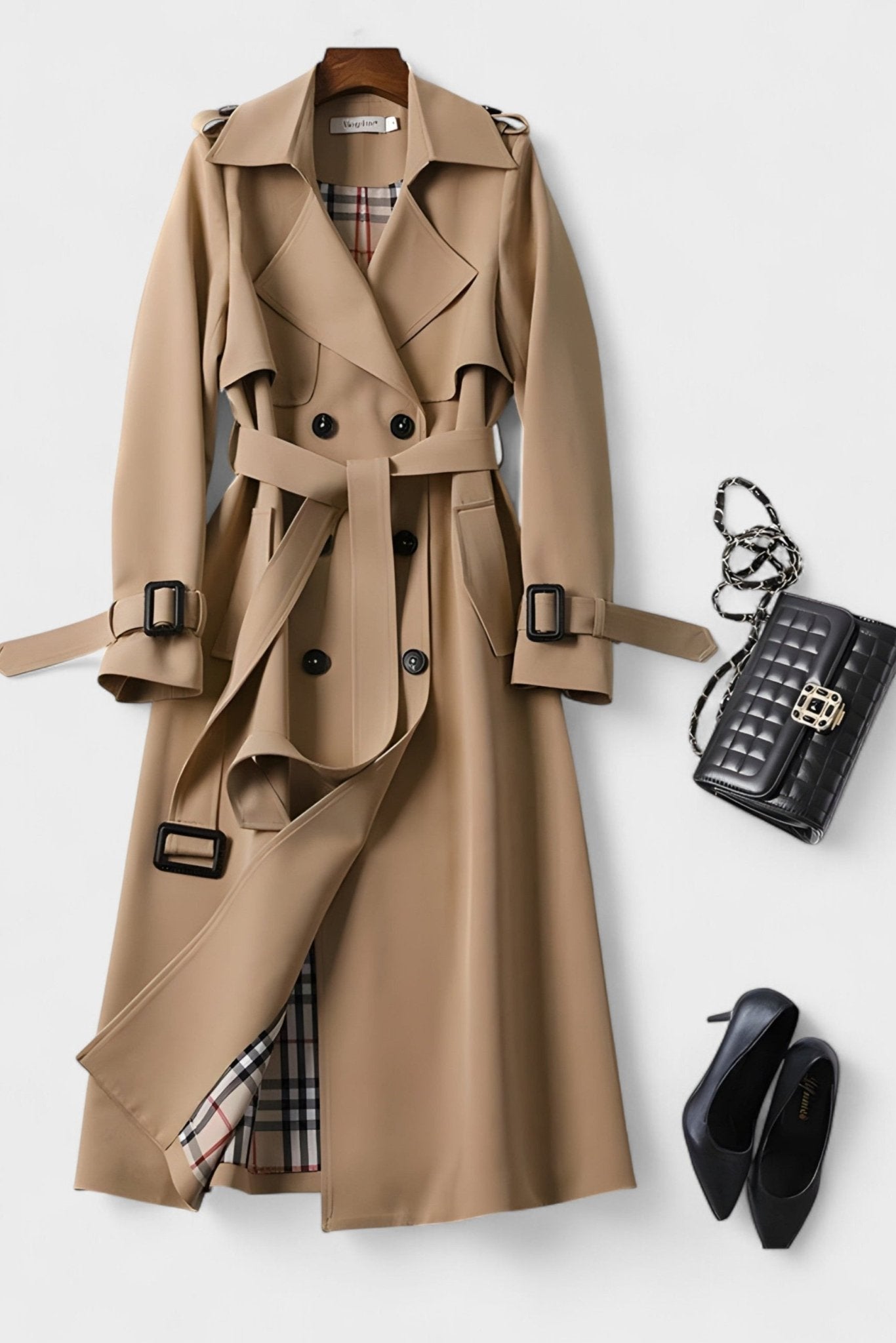 Saara™ | Elegant coat with waist belt