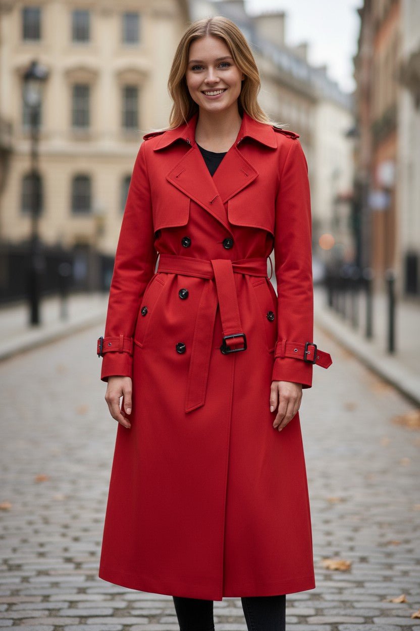 Saara™ | Elegant coat with waist belt