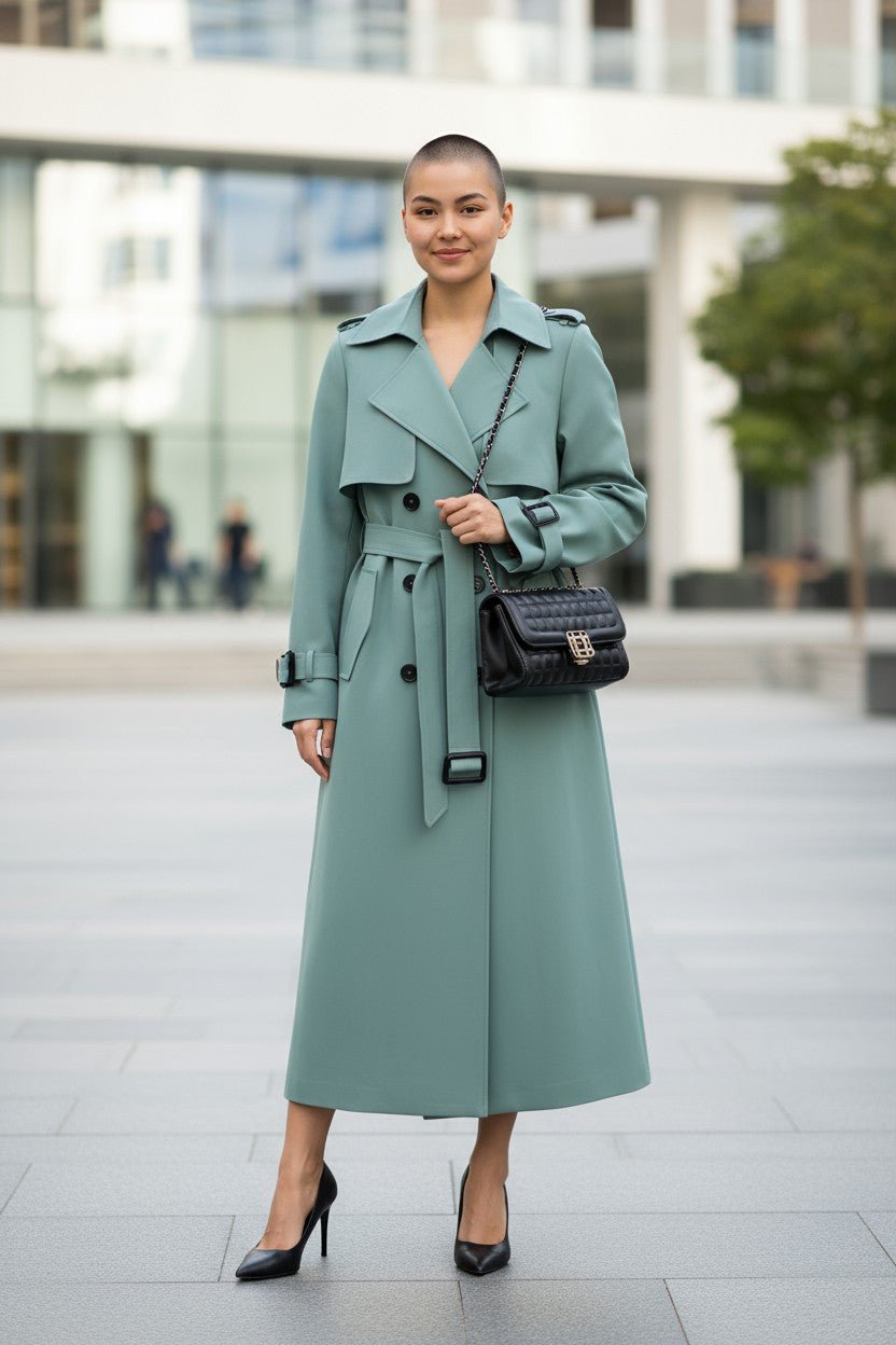 Saara™ | Elegant coat with waist belt