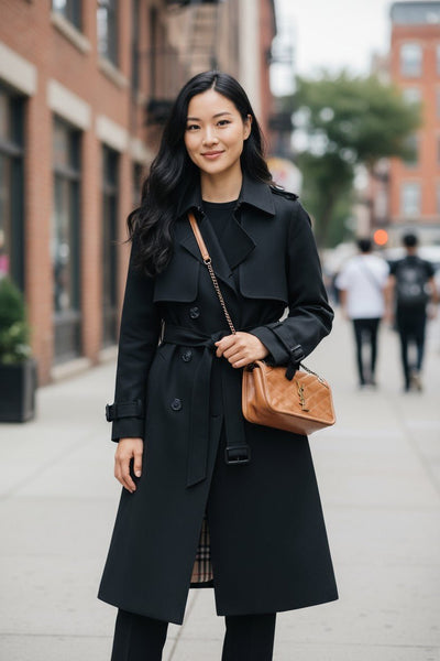 Saara™ | Elegant coat with waist belt