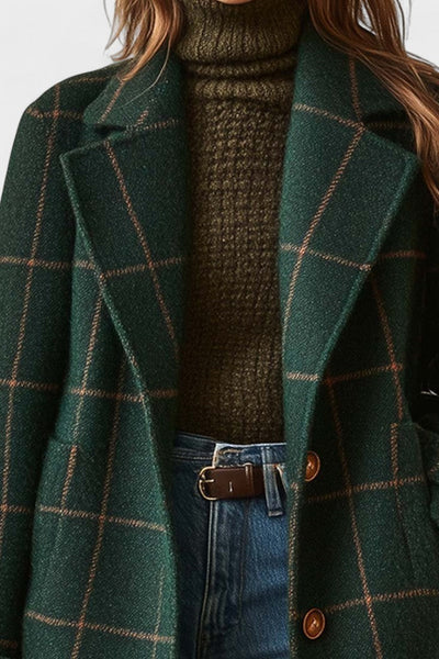 Yrsa™ | Elegant tweed coat in checked pattern
