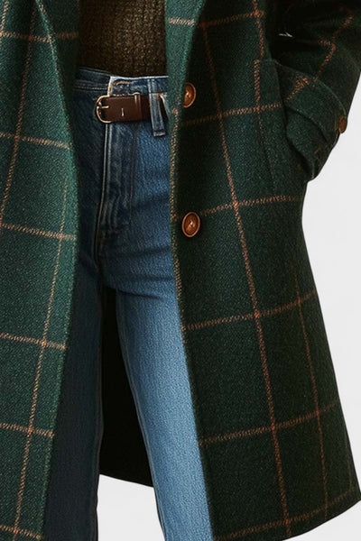 Yrsa™ | Elegant tweed coat in checked pattern