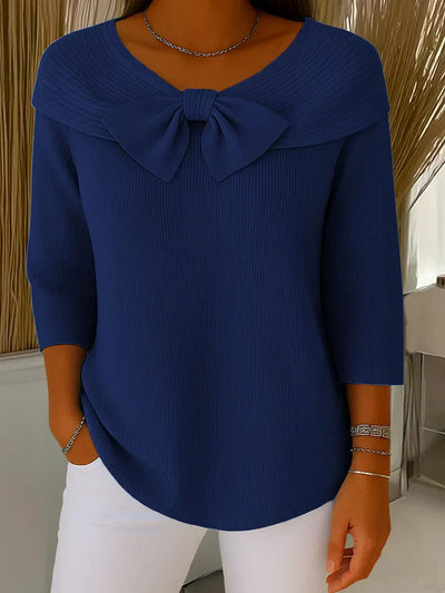 Serenna – Sweater with Bow and Round Neckline