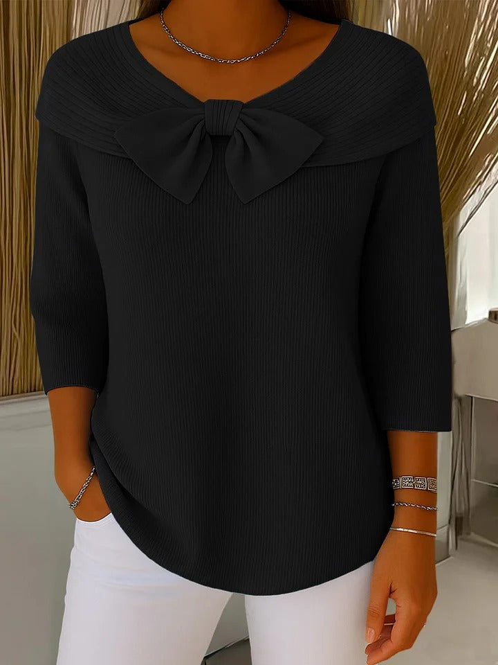 Serenna – Sweater with Bow and Round Neckline