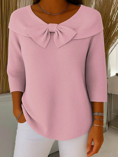 Serenna – Sweater with Bow and Round Neckline