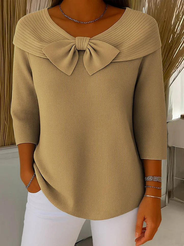 Serenna – Sweater with Bow and Round Neckline