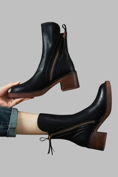 Anna | Elegant leather boots with a comfy heel